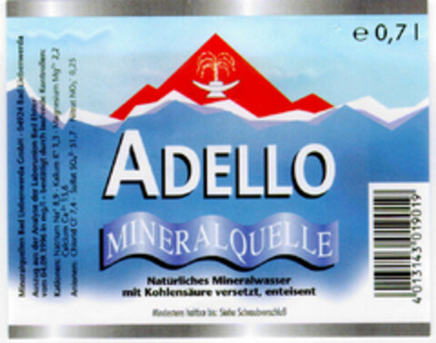 ADELLO MINERALQUELLE Logo (DPMA, 12.12.1997)