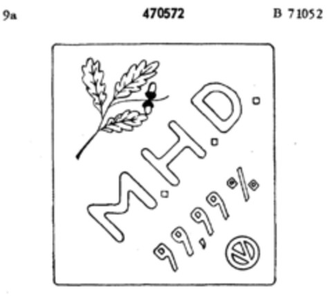 M.H.D. 99,99 % Logo (DPMA, 28.05.1934)