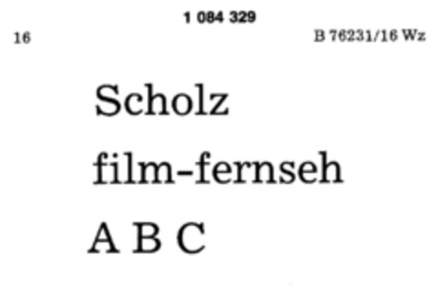 Scholz film-fernseh ABC Logo (DPMA, 02/05/1985)