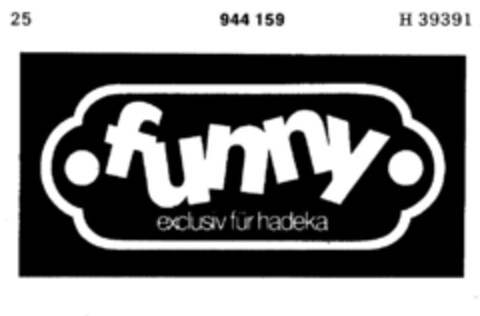 funny exclusiv für hadeka Logo (DPMA, 27.04.1974)