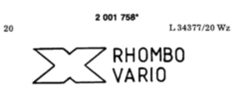 X RHOMBO VARIO Logo (DPMA, 11.03.1991)