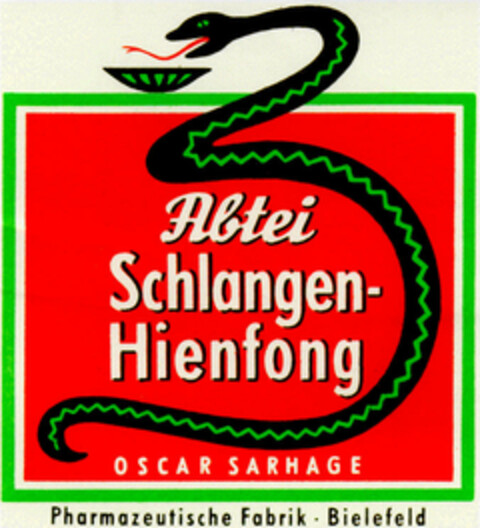 Abtei Schlangen-Hienfong OSCAR SARHAGE Logo (DPMA, 03.12.1959)