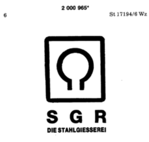 S G R DIE STAHLGIESSEREI Logo (DPMA, 16.01.1991)