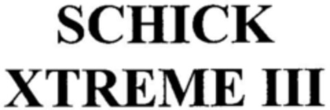 SCHICK XTREME III Logo (DPMA, 11/24/2000)