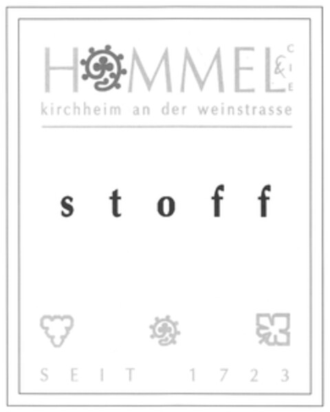 HaMMEL & CIE kirchheim an der weinstrasse stoff SEIT 1 7 2 3 Logo (DPMA, 28.01.2013)