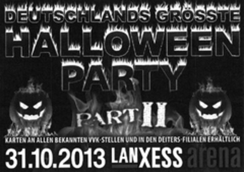 DEUTSCHLANDS GRÖSSTE HALLOWEEN PARTY PART II Logo (DPMA, 13.02.2013)