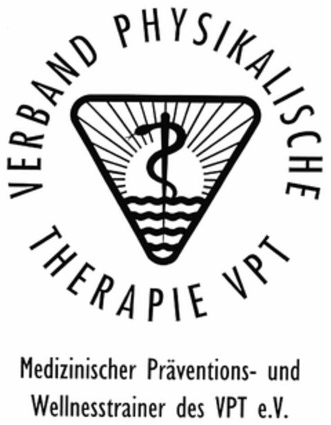 VERBAND PHYSIKALISCHE THERAPIE VPT Medizinischer Präventions- und Wellnesstrainer des VPT e.V. Logo (DPMA, 08.12.2004)