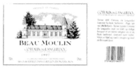 BEAU MOULIN COTEAUX DU LANGUEDOC Logo (DPMA, 26.09.1998)