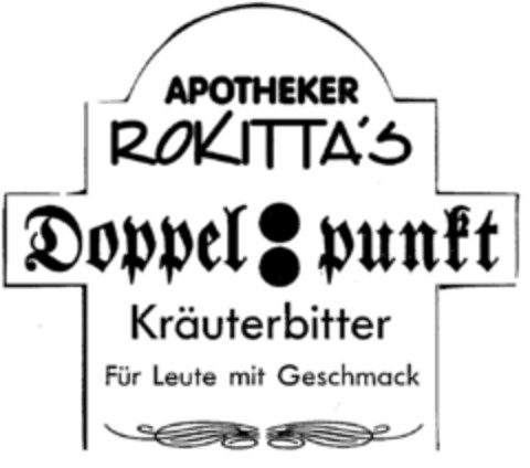 APOTHEKER ROKITTA'S Doppel:punkt Kräuterbitter Logo (DPMA, 07/09/1999)