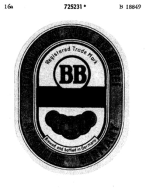 BAVARIA ST. PAULI BRAUEREI BB Logo (DPMA, 13.11.1958)