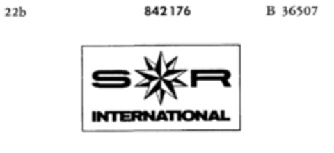 SR INTERNATIONAL Logo (DPMA, 24.08.1966)