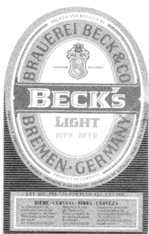 BECK`s Logo (DPMA, 22.11.1991)