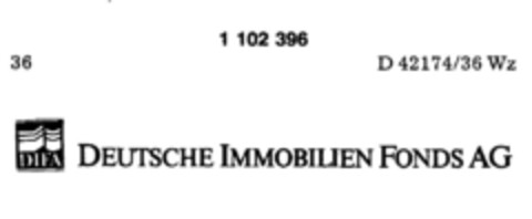 DIFA DEUTSCHE IMMOBILIEN FONDS AG Logo (DPMA, 23.05.1986)