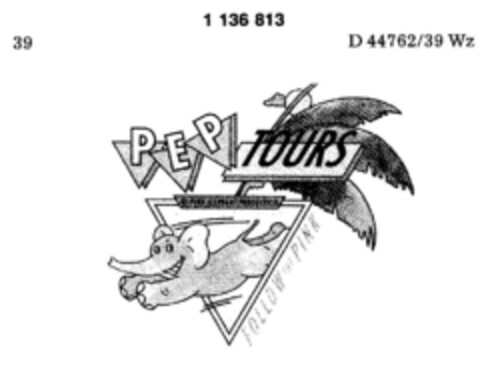 PEP TOURS Logo (DPMA, 14.06.1988)