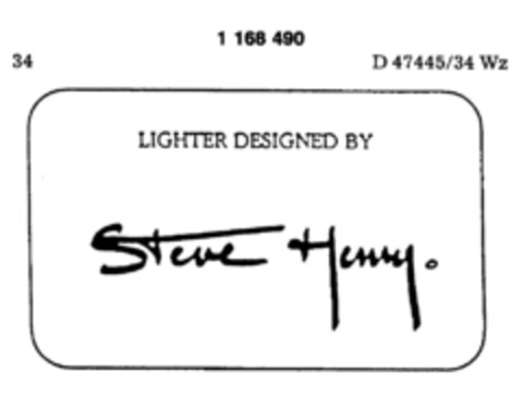 LIGHTER DESIGNED BY Steve Henry Logo (DPMA, 12/21/1989)