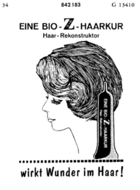 EINE BIO - Z - HAARKUR wirkt Wunder im Haar ! Logo (DPMA, 20.05.1964)