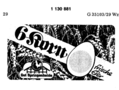 6 Korn frische Eier Gut Springheide Logo (DPMA, 31.12.1987)
