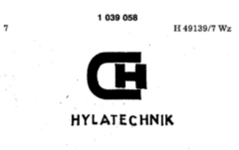 CH HYLATECHNIK Logo (DPMA, 09/17/1981)