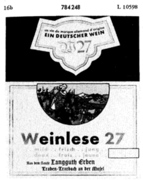 Weinlese 27 Logo (DPMA, 13.09.1962)