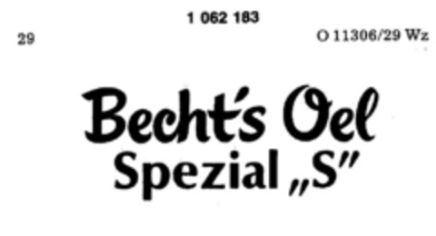 Becht`s Oel Spezial ,,S`` Logo (DPMA, 17.08.1983)