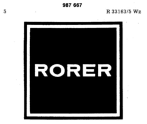 RORER Logo (DPMA, 16.07.1976)