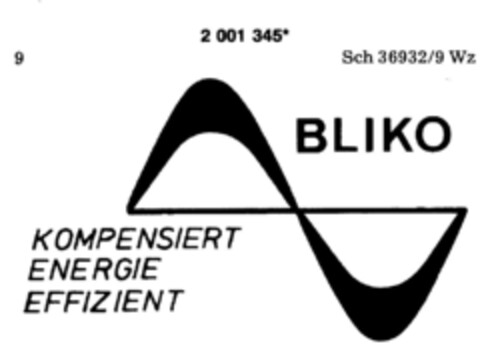 BLIKO KOMPENSIERT ENERGIE EFFIZIENT Logo (DPMA, 01.02.1991)