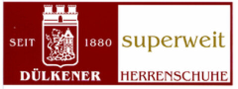 Seit 1880 DÜLKENER HERRENSCHUHE superweit Logo (DPMA, 03/08/2000)