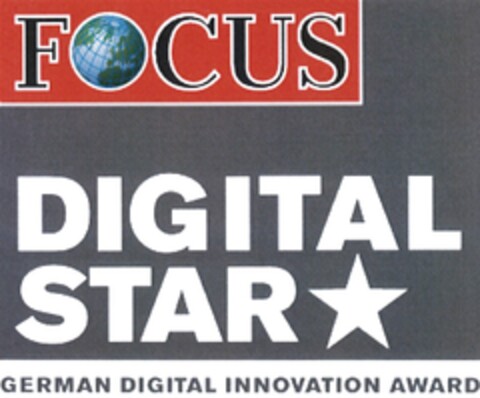 FOCUS DIGITAL STAR GERMAN DIGITAL INNOVATION AWARD Logo (DPMA, 16.01.2013)