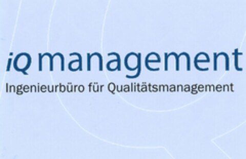 iQ management Ingenieurbüro für Qualitätsmanagement Logo (DPMA, 24.04.2003)