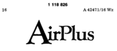 AirPlus Logo (DPMA, 30.01.1987)