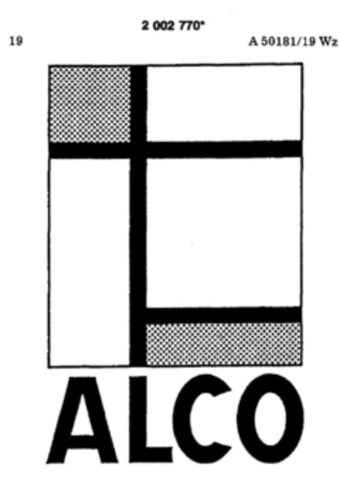 ALCO Logo (DPMA, 27.05.1991)