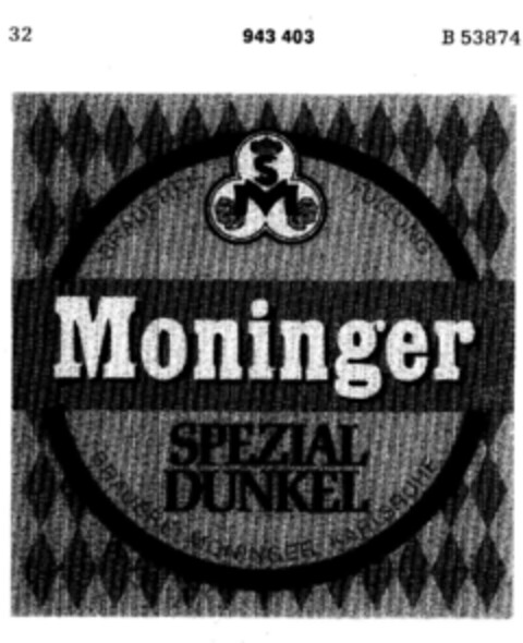 Moninger SPEZIAL DUNKEL Logo (DPMA, 08.02.1975)