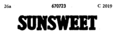 SUNSWEET Logo (DPMA, 21.11.1951)