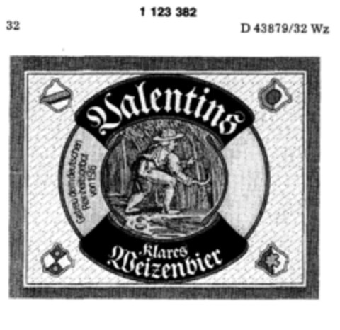 Valentins klares Weizenbier Logo (DPMA, 12.10.1987)