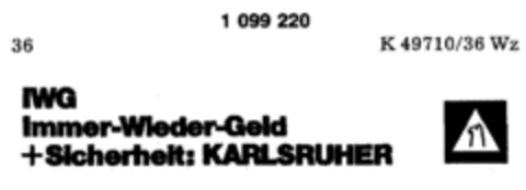 IWG Immer-Wieder-Geld+Sicherheit: KARLSRUHER Logo (DPMA, 04/23/1986)