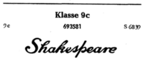 Shakespeare Logo (DPMA, 17.12.1955)