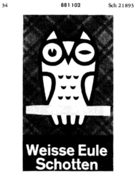 Weisse Eule Schotten Logo (DPMA, 12.12.1969)