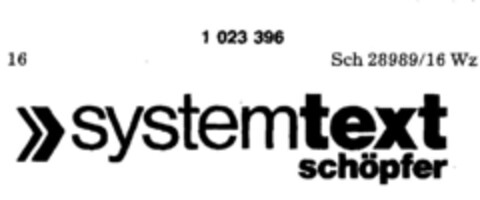 system text schöpfer Logo (DPMA, 21.03.1981)