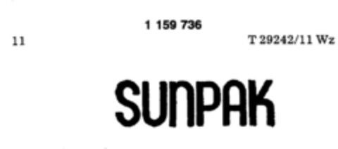 SUNPAK Logo (DPMA, 28.07.1989)