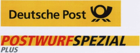 Deutsche Post POSTWURFSPEZIAL PLUS Logo (DPMA, 08/17/2002)