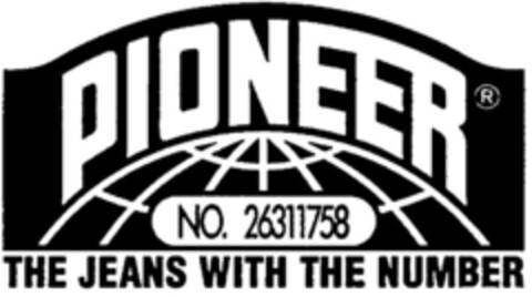 PIONEER  THE JEANS WITH THE NUMBER Logo (DPMA, 11/03/1994)