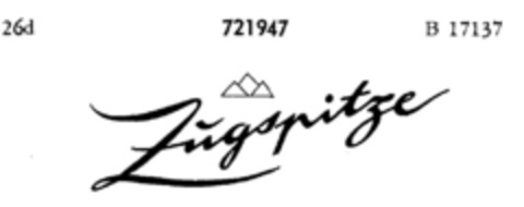 Zugspitze Logo (DPMA, 01/20/1958)