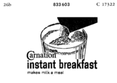 Carnation instant breakfast makes milk a meal Logo (DPMA, 05.07.1966)