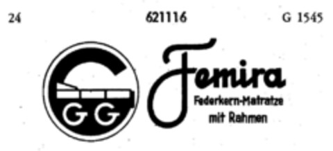 Femira Federkern-Matratze mit Rahmen Logo (DPMA, 05/21/1951)