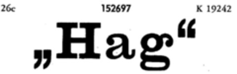 "Hag" Logo (DPMA, 08.11.1910)