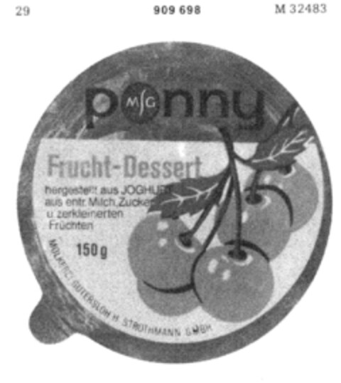 ponny Frucht-Dessert Logo (DPMA, 21.02.1970)