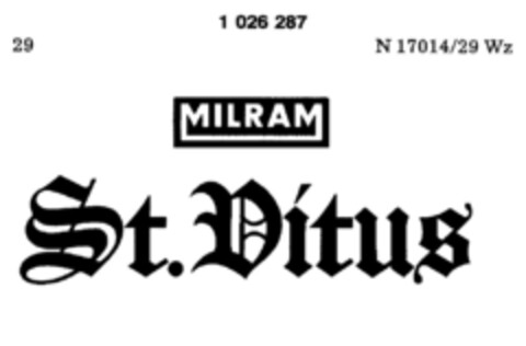 MILRAM St.Vitus Logo (DPMA, 05/10/1980)