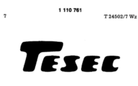 Tesec Logo (DPMA, 29.04.1985)