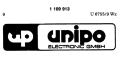 up unipo ELECTRONIC GMBH Logo (DPMA, 04.09.1986)
