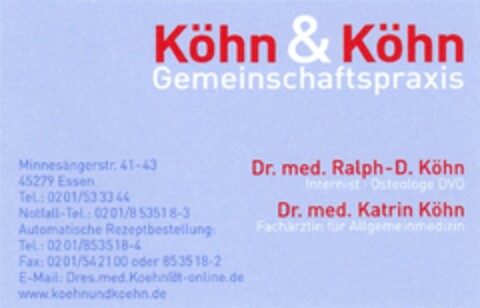 Köhn & Köhn Gemeinschaftspraxis Logo (DPMA, 07.01.2009)